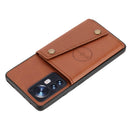 For Xiaomi 12 Pro Double Buckle PU + TPU Shockproof Magnetic Phone Case(Brown)