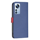 For Xiaomi 12 Pro BF13 Color Matching Cross Texture Leather Phone Case(Blue)