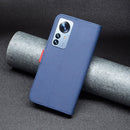 For Xiaomi 12 Pro BF13 Color Matching Cross Texture Leather Phone Case(Blue)