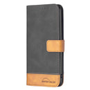 For Motorola Moto G22 BF11 Color Matching Skin Feel Leather Phone Case(Black)
