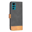 For Motorola Moto G22 BF11 Color Matching Skin Feel Leather Phone Case(Black)