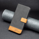 For Motorola Moto G22 BF11 Color Matching Skin Feel Leather Phone Case(Black)