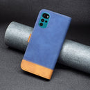 For Motorola Moto G22 BF11 Color Matching Skin Feel Leather Phone Case(Blue)