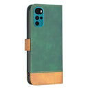 For Motorola Moto G22 BF11 Color Matching Skin Feel Leather Phone Case(Green)