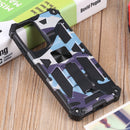 For Samsung Galaxy A73 5G Camouflage Armor Shockproof TPU + PC Magnetic Protective Phone Case with Holder(Light Blue)