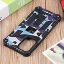 For Samsung Galaxy A73 5G Camouflage Armor Shockproof TPU + PC Magnetic Protective Phone Case with Holder(Light Blue)
