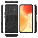 For vivo X80 Pro Punk Armor PC + TPU Phone Case with Holder(Black)