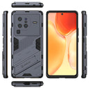 For vivo X80 Pro Punk Armor PC + TPU Phone Case with Holder(Grey)