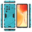 For vivo X80 Pro Punk Armor PC + TPU Phone Case with Holder(Blue)