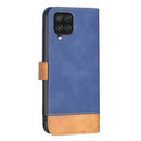 For Samsung Galaxy A12 BF11 Color Matching Skin Feel Leather Phone Case(Blue)
