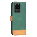For Samsung Galaxy S20 Ultra BF11 Color Matching Skin Feel Leather Phone Case(Green)