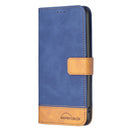For Samsung Galaxy S21 Ultra 5G BF11 Color Matching Skin Feel Leather Phone Case(Blue)