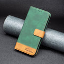 For Samsung Galaxy S21 Ultra 5G BF11 Color Matching Skin Feel Leather Phone Case(Green)