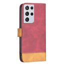 For Samsung Galaxy S21 Ultra 5G BF11 Color Matching Skin Feel Leather Phone Case(Red)