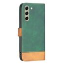 For Samsung Galaxy S21 FE 5G BF11 Color Matching Skin Feel Leather Phone Case(Green)
