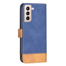 For Samsung Galaxy S21+ 5G BF11 Color Matching Skin Feel Leather Phone Case(Blue)