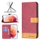 For Samsung Galaxy S21 5G BF11 Color Matching Skin Feel Leather Phone Case(Red)