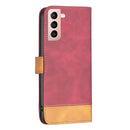 For Samsung Galaxy S21 5G BF11 Color Matching Skin Feel Leather Phone Case(Red)