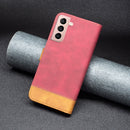 For Samsung Galaxy S21 5G BF11 Color Matching Skin Feel Leather Phone Case(Red)