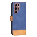 For Samsung Galaxy S22 Ultra 5G BF11 Color Matching Skin Feel Leather Phone Case(Blue)