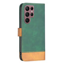 For Samsung Galaxy S22 Ultra 5G BF11 Color Matching Skin Feel Leather Phone Case(Green)