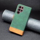 For Samsung Galaxy S22 Ultra 5G BF11 Color Matching Skin Feel Leather Phone Case(Green)
