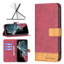 For Samsung Galaxy S22 Ultra 5G BF11 Color Matching Skin Feel Leather Phone Case(Red)