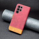 For Samsung Galaxy S22 Ultra 5G BF11 Color Matching Skin Feel Leather Phone Case(Red)
