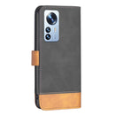 For Xiaomi 12 Pro BF11 Color Matching Skin Feel Leather Phone Case(Black)