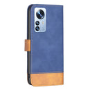 For Xiaomi 12 Pro BF11 Color Matching Skin Feel Leather Phone Case(Blue)
