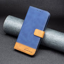 For Xiaomi 12 Pro BF11 Color Matching Skin Feel Leather Phone Case(Blue)