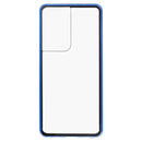 For Samsung Galaxy S21 Ultra 5G HD Magnetic Metal Tempered Glass Phone Case(Blue)