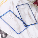For Samsung Galaxy S21 Ultra 5G HD Magnetic Metal Tempered Glass Phone Case(Blue)