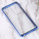 For Samsung Galaxy S21 Ultra 5G HD Magnetic Metal Tempered Glass Phone Case(Blue)