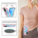 For OPPO A53s 5G / A55 5G Electroplating IMD TPU Phone Case with Lanyard(Blue Marble)