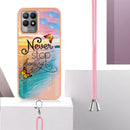 For OPPO Realme 8i Electroplating IMD TPU Phone Case with Lanyard(Dream Butterfly)