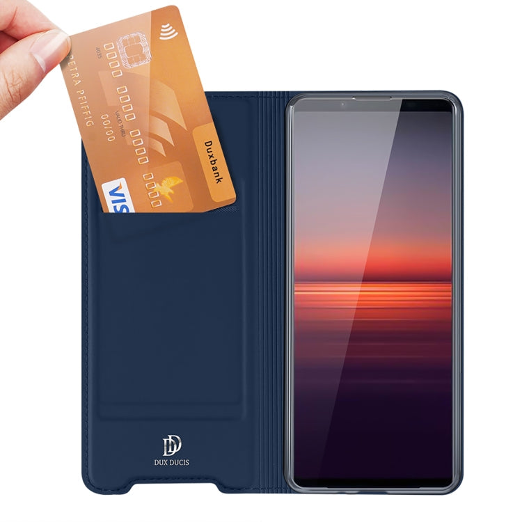 For Sony Xperia 1 IV DUX DUCIS Skin Pro Series PU + TPU Leather Phone Case(Blue)