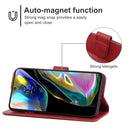 For Motorola Moto G82 Leather Phone Case(Red)