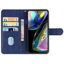 For Motorola Moto G82 Leather Phone Case(Blue)