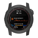 For Garmin Fenix 7X TPU Half-pack Hollowed Electroplating Watch Case(Black)