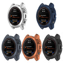 For Garmin Fenix 7X TPU Half-pack Hollowed Electroplating Watch Case(Black)