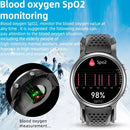 P30 1.3 inch IPS Screen Smart Watch Support Air Pump Blood Pressure Monitoring with Black Leather Band(Black+Black)