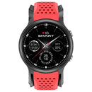 P30 1.3 inch IPS Screen Smart Watch Support Air Pump Blood Pressure Monitoring with Red TPU Band(Black+Black)