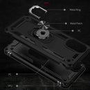 For Motorola Moto G22 Shockproof TPU + PC Holder Phone Case(Black)