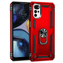 For Motorola Moto G22 Shockproof TPU + PC Holder Phone Case(Red)