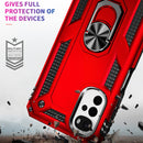 For Motorola Moto G22 Shockproof TPU + PC Holder Phone Case(Red)