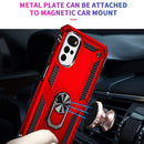 For Motorola Moto G22 Shockproof TPU + PC Holder Phone Case(Red)