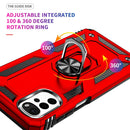 For Motorola Moto G22 Shockproof TPU + PC Holder Phone Case(Red)