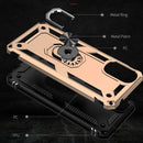 For Motorola Moto G22 Shockproof TPU + PC Holder Phone Case(Gold)