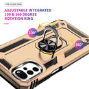 For Motorola Moto G22 Shockproof TPU + PC Holder Phone Case(Gold)